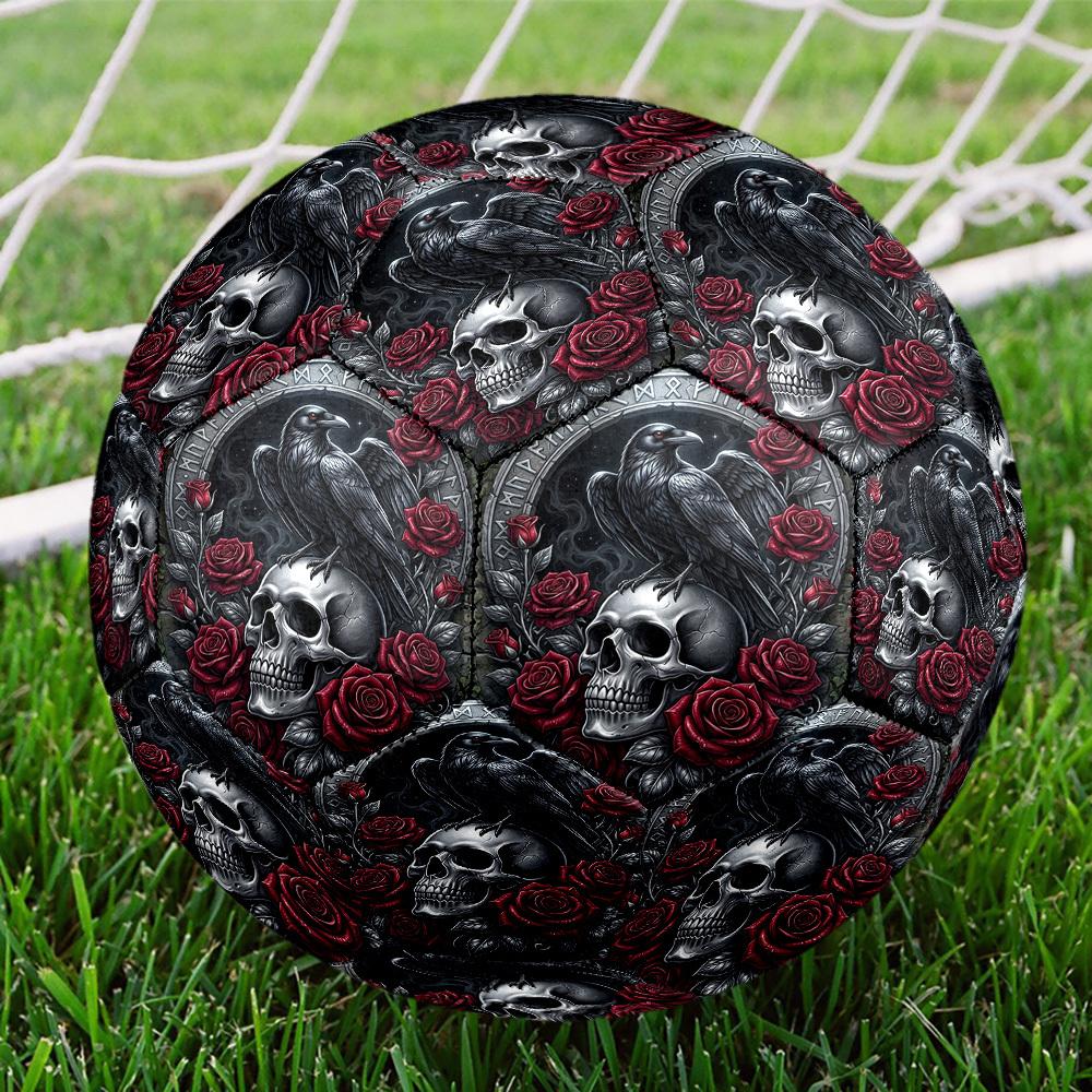1pc Raven Skull Roses Size 5 Soccer Ball Professional Match Training Football Indoor &Outdoor Sports Ball Training Ball Lightweight Durable y1