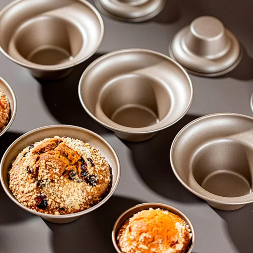 2pcs Non-stick Mushroom Shape Cupcake Mold Carbon Steel Cupcake Baking Tray Baking Mold Rice Cake