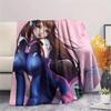 Фланелевое одеяло с принтом D.Va, Высококачественное, Удобное для всех сезонов, Декор для дома, Тепло и уют