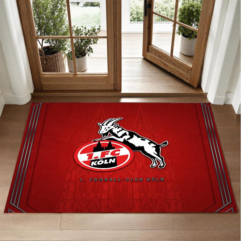 FC Köln Design Crystal Velvet Rug Soft Decorative Mat for Bedroom Entrance