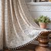 Boho Chic Sheer Crochet Curtains - Rod Pocket Design for Living Room & Bedroom, Light Filtering Voile Drapes, Machine Washable Home Decor
