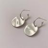 2025 Korean Style Sterling Silver Wave Disc Dangle Earrings - Women's Luxury Stud Ear Jewelry