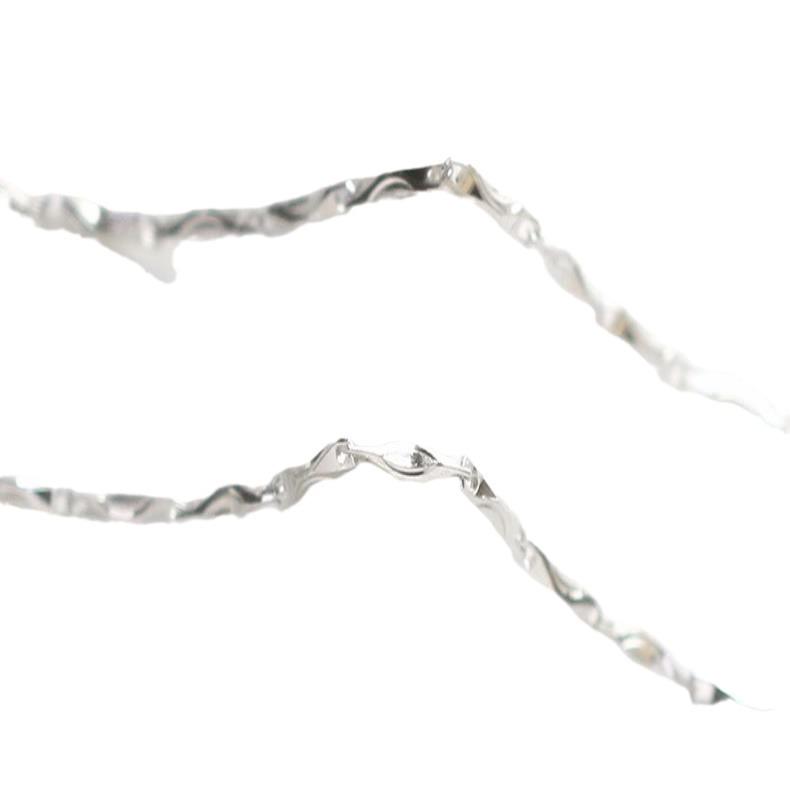 Унисекс Бамбуковое звено Ключичная цепочка из белого золота