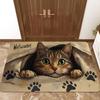 2D "Cute Little Cat Waiting for You To Come Home" Mat Welcome Mat Entrance Mat Soft and Comfortable Carpet Bathroom Entrance Mat