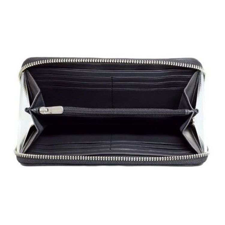 Coach Accordion Wallet 19 Classic Logo Accordion Zip Around Long Wallet Men Wallet Black 58113-BLK