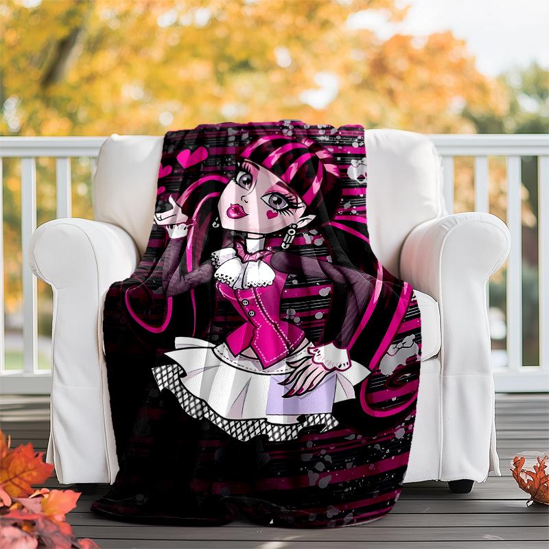 Monster High Theme Printed Blanket - Perfect for Couch, Bed, Travel & Outdoor Use | Machine Washable, Cozy & Durable.