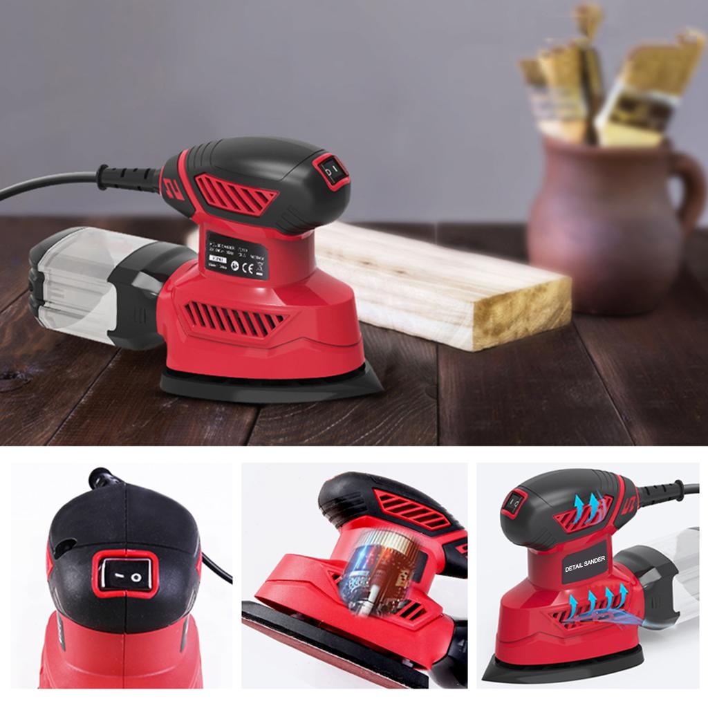 Компактная электрическая шлифовальная машина, 14000 об/мин, 20 шт., наждачная бумага, порт для сбора пыли, подключенный к
