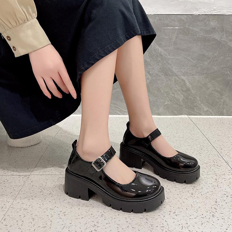 Туфли Мэри Джейн на платформе, туфли на высоком каблуке, женская обувь в японском стиле, винтажные туфли-лодочки, женская обувь для студенток, zapatos de mujer