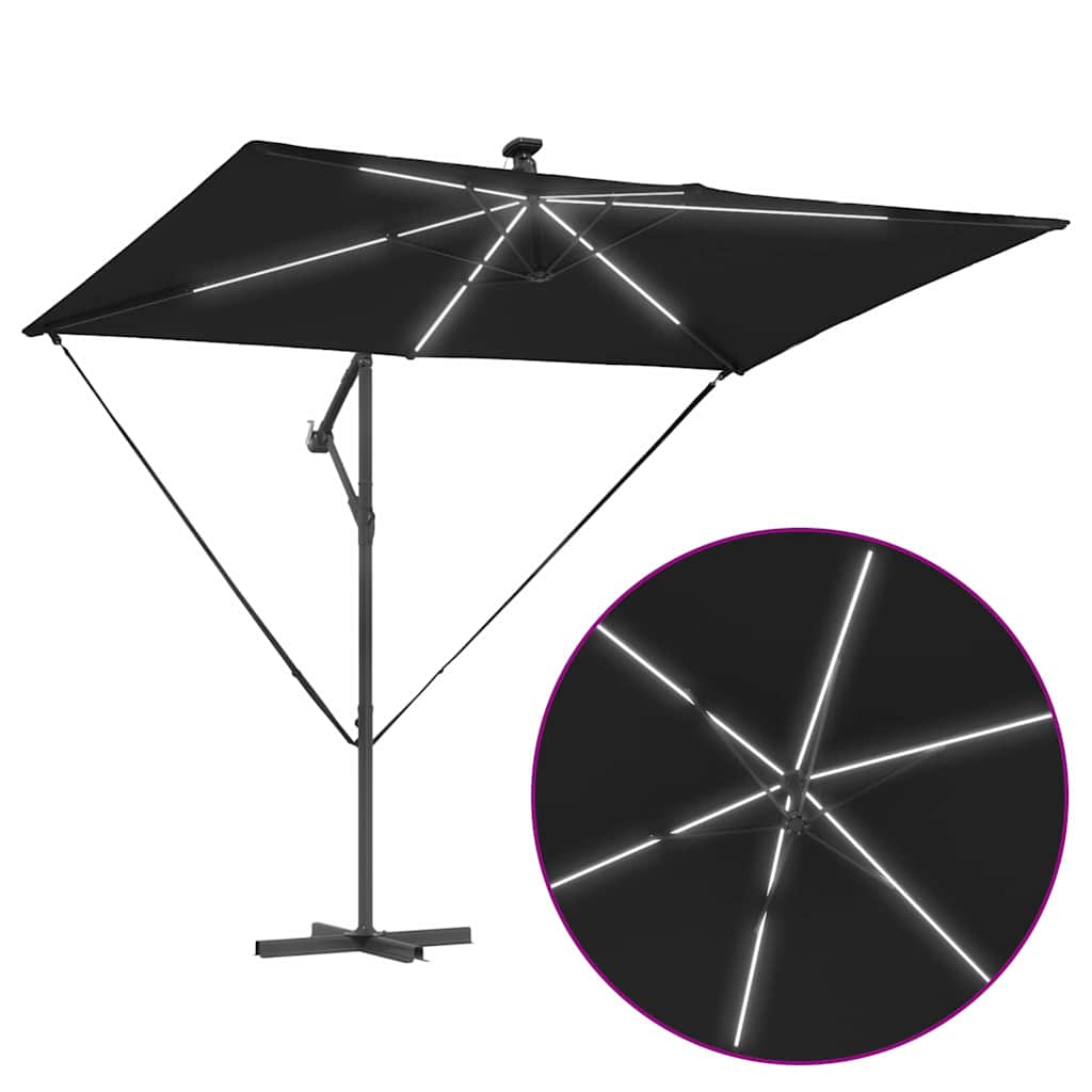 Sun Umbrella Black 294 x 200 x 270 cm Polyester and Aluminum