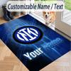 Custom Text Printed Rug Inter Milan Non Slip Floor Carpet For Home Room Decor