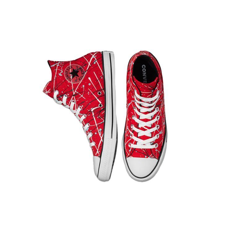 Converse Chuck Taylor All Star Удобные Универсальные Высокие Кеды из Канваса Унисекс Красный Всплеск 170806C