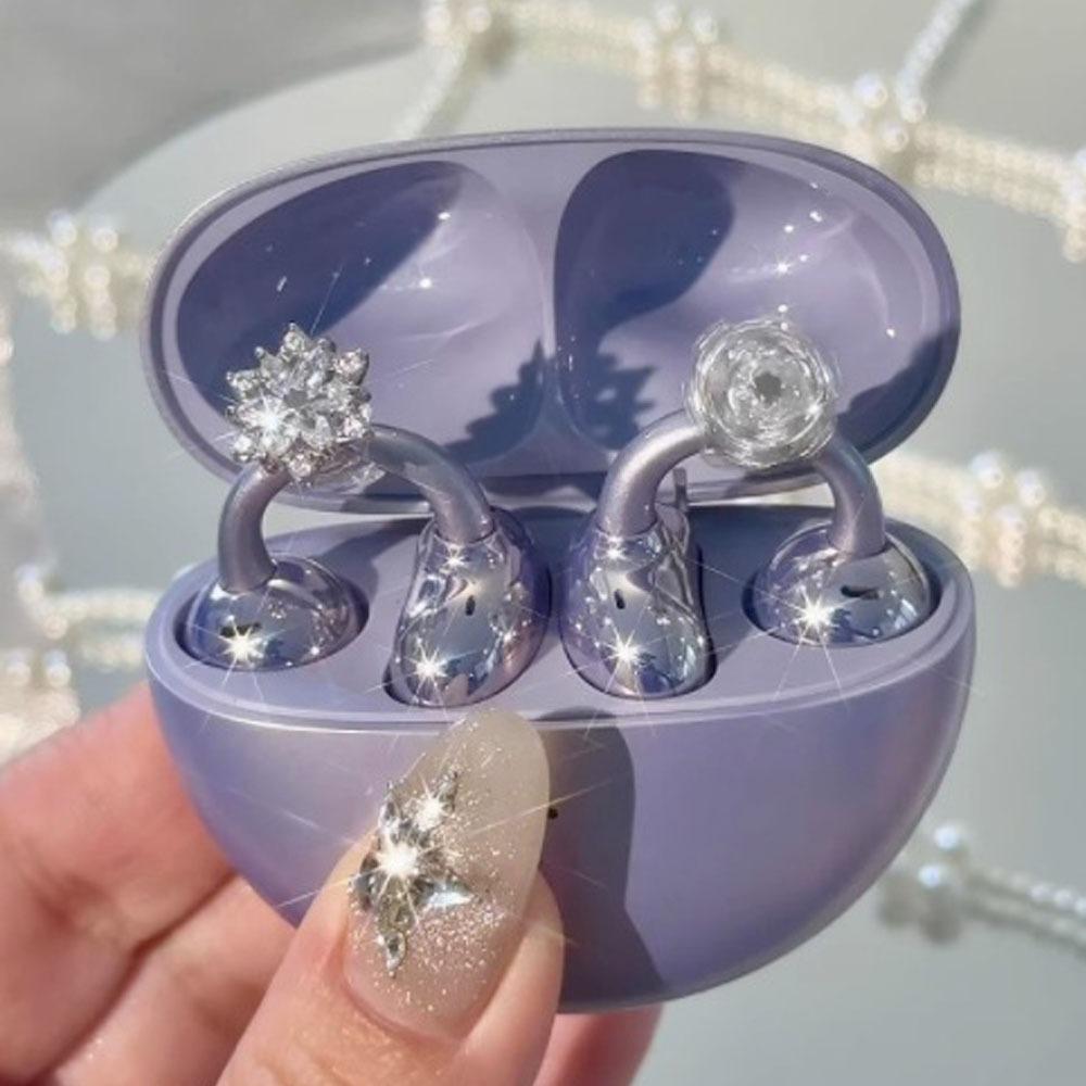 DIY Headphone Diameter Buckle Zircon Removeable Headphone Decoration Clip Easy to Install Rotatable Earbud Accessories