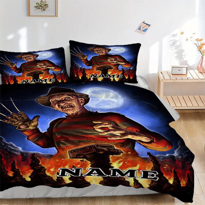 Custom Textile Nightmare Icon Bedding 3 Piece Set HD Print Duvet Cover Pillowcases for Teens Adult Bedroom Decoration