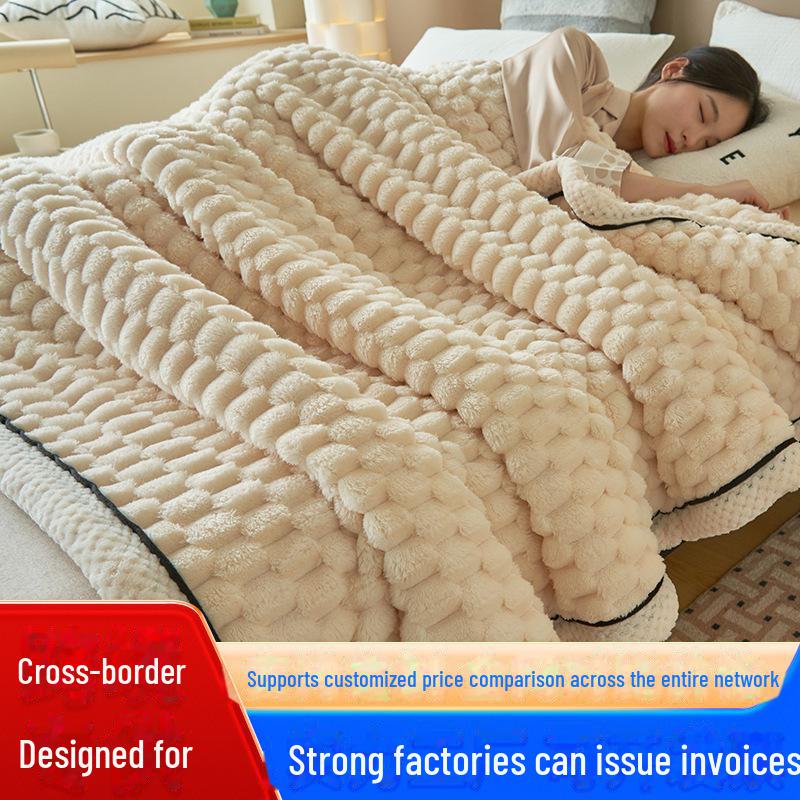 Двухслойное одеяло из кораллового флиса Golden Turtle - толстое, теплое покрывало для дивана