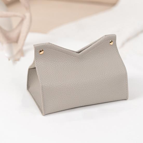 Tissue Box, Easy Open Waterproof PVC Leather Design, Simple Style Durable Anti-Crack Tissue Dispenser for Home Car Use