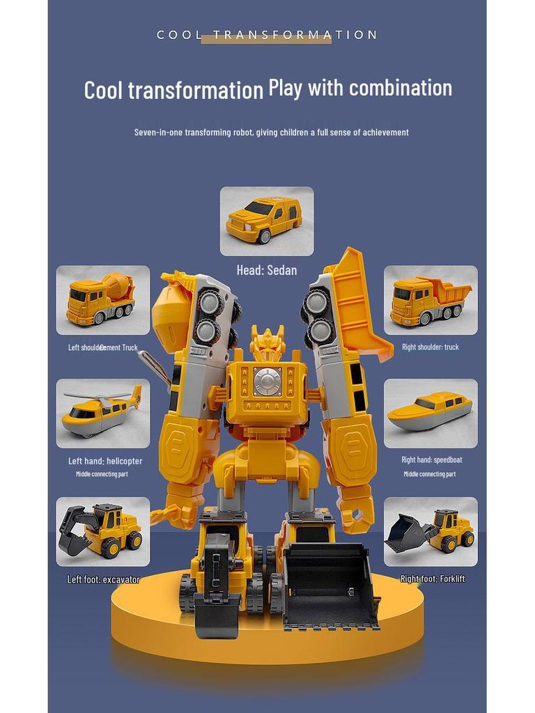 Kids' Magnetic Engineering Vehicle & Robot Transformation Toy Set