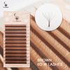 Supmacio Brown 3D/4D/5D W Lashes Bloom Automatic Flowering Soft Premade Fans Natural Soft Individual Eyelashes