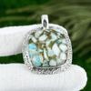 Natural Copper Amazonite Gemstone Pendant 925 Sterling Silver Indian Jewelry