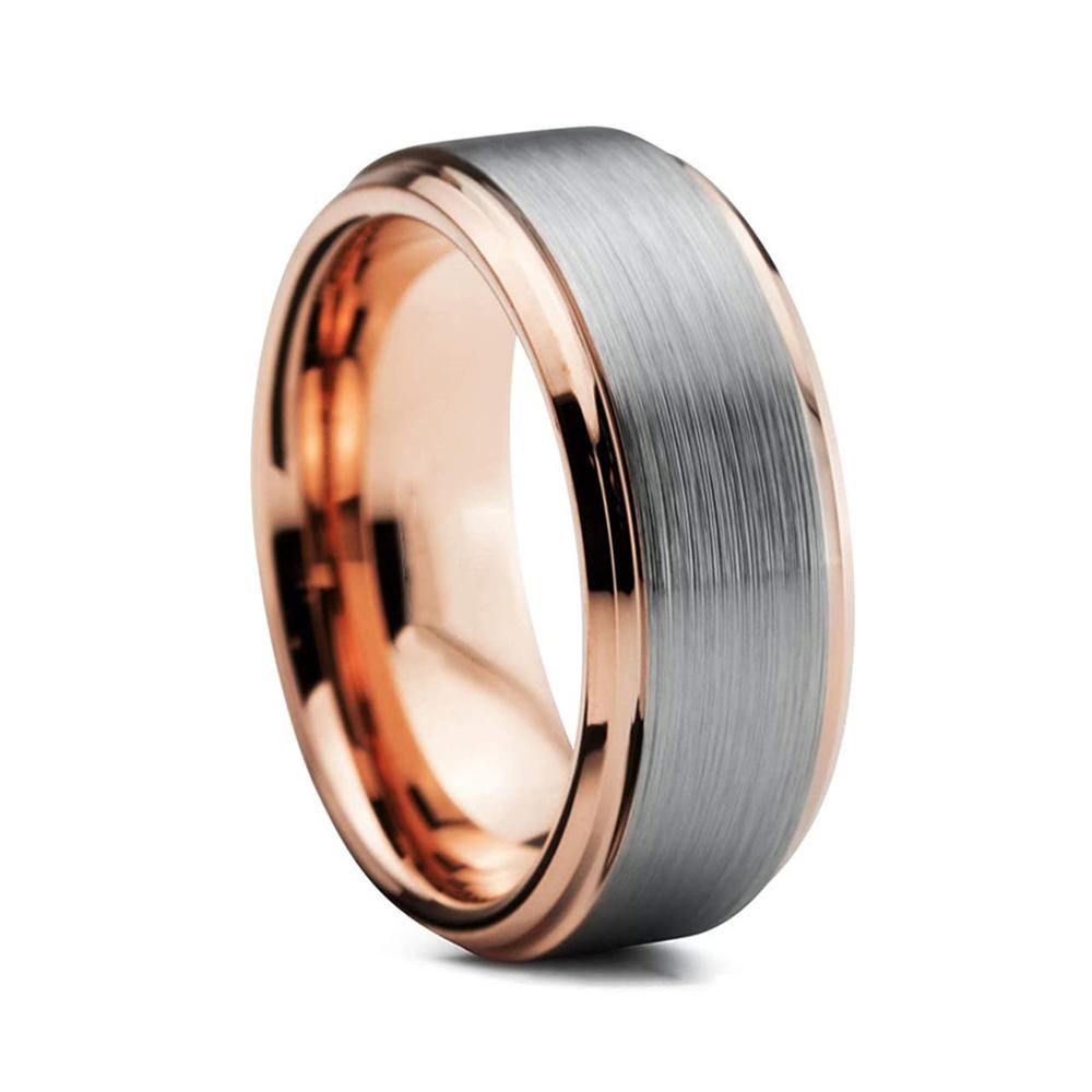 Новая мода 8 мм цвета розового золота кольца из нержавеющей стали черные матовые мужские и женские вечерние обручальные кольца ювелирные изделия размер 6-13