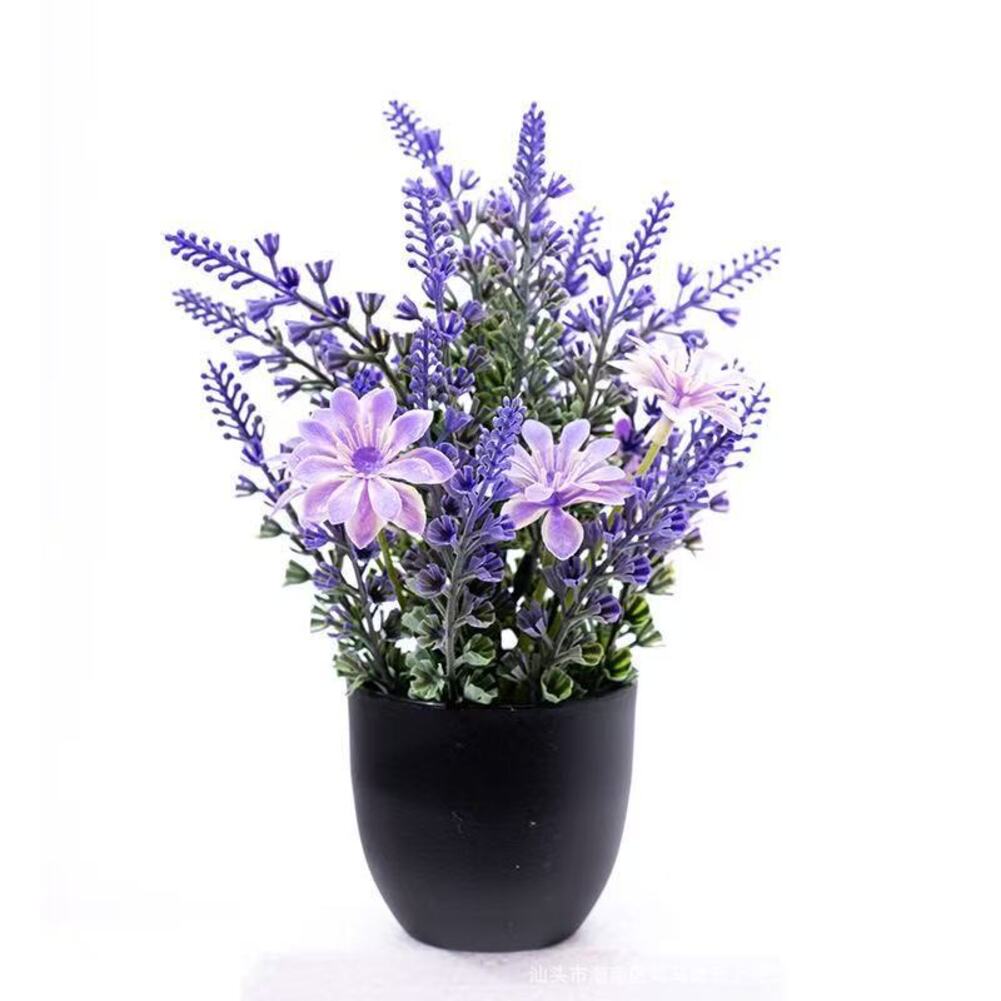 4pcs Lavender Artificial Plants in Pots Perfect Greenery for Home and Office Decor Compact and Maintenance Solution