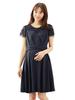 ANGELIEBE Maternity Dress with Nursing Lace Bustier Nursing Short Shrine Navy 22628 Mouth, Dress, Clothes, Prenatal, Postnatal, Sleeves, Visits,