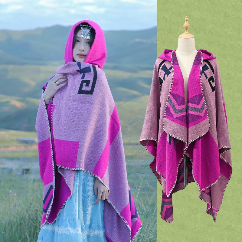 Дышащая, теплая и универсальная домашняя, осенне-зимняя женская шаль для путешествий, толстый плащ, одеяло с кондиционером