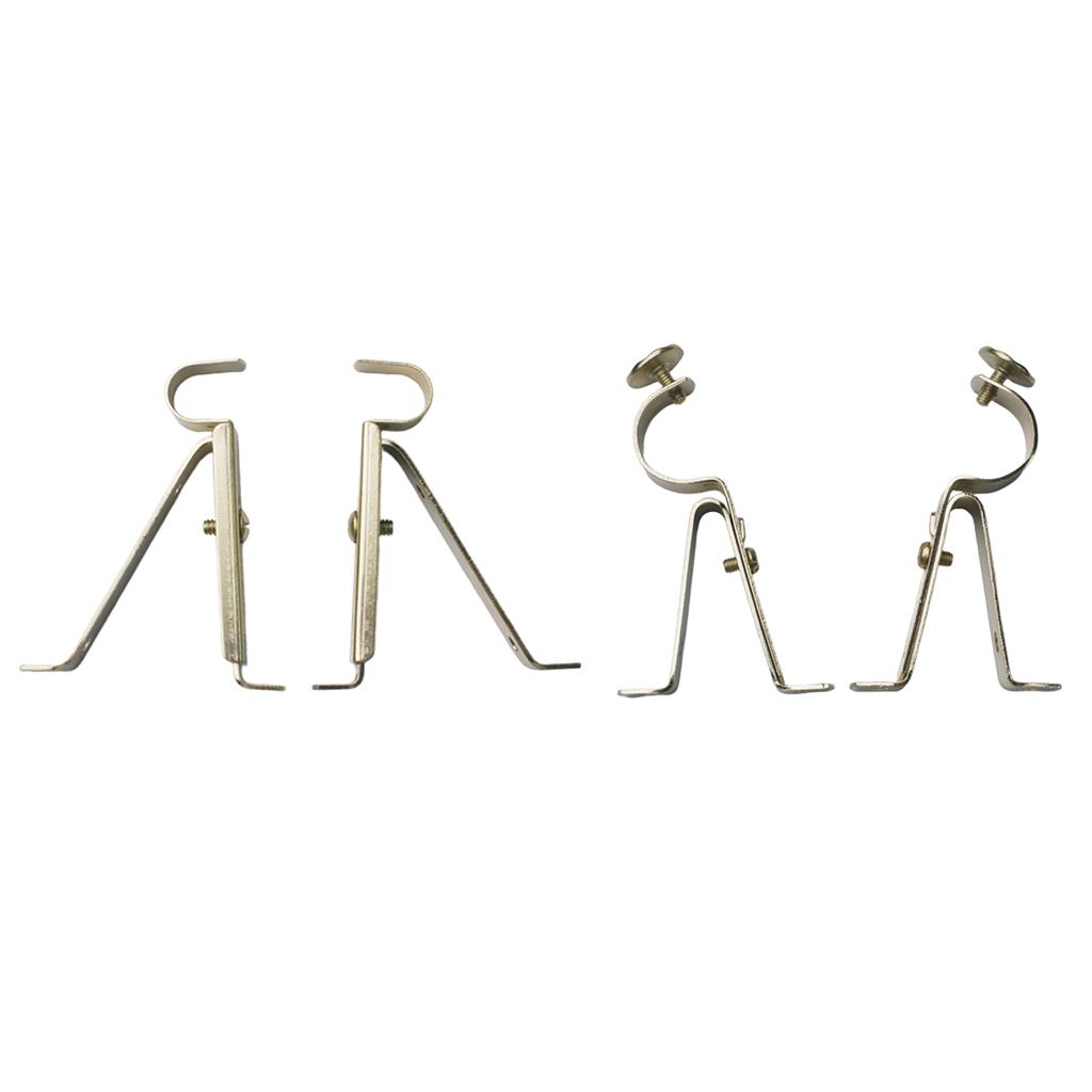 Metal Curtain Drapery Rod Bracket Accessories Wall Mounted Holder Hooks Set - for 15mm