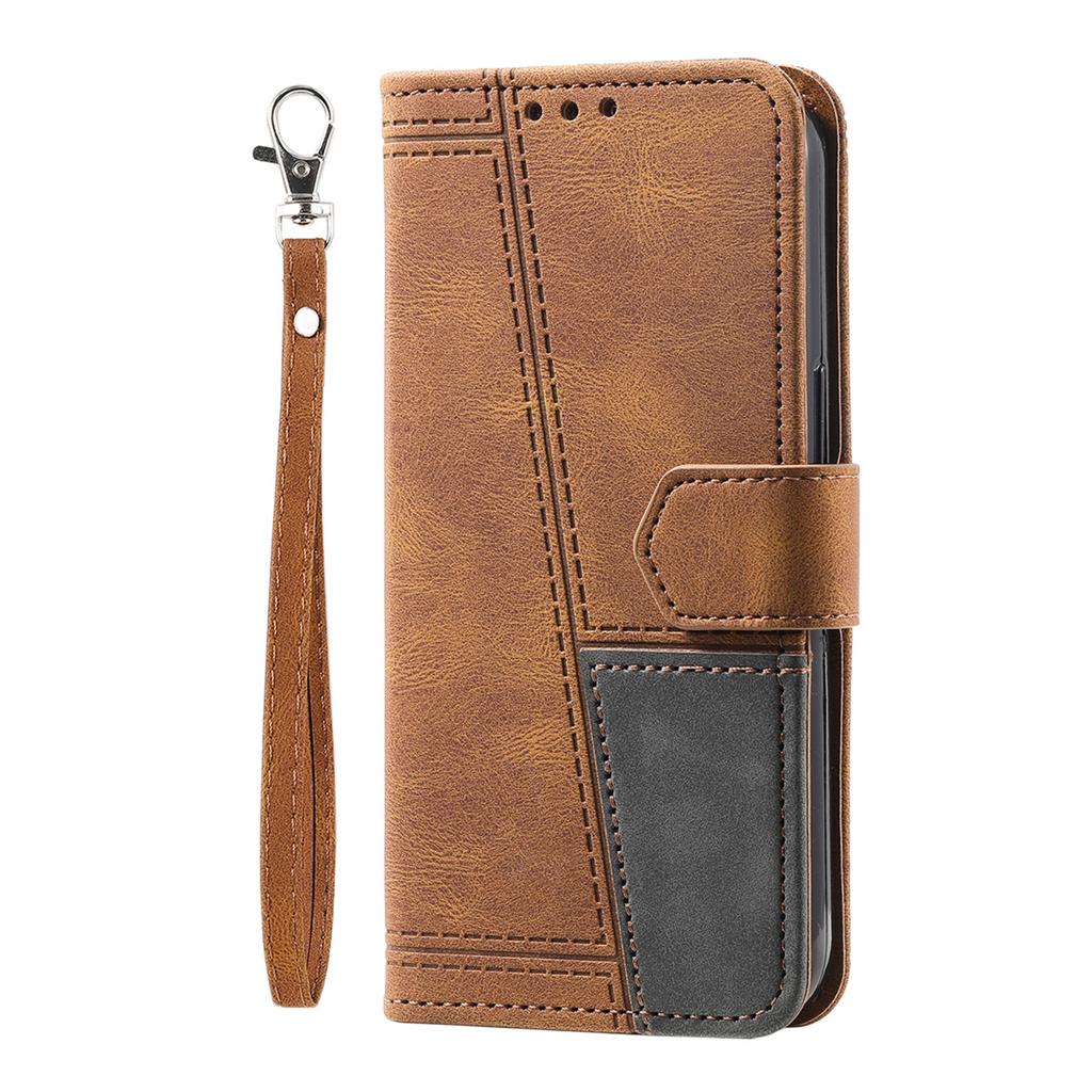For Sony Xperia XZ1,Xperia XA2,XA1,Xperia 1 II,Xperia 10 II,Xperia 5 III...Hand Rope Style Splicing Design PU Leather Flip Stand Wallet Phone Case