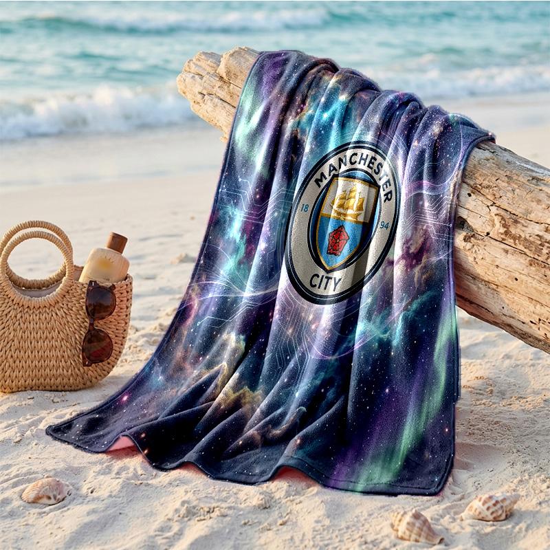 Manchester City Print Microfiber Beach Towel Quick Dry Absorbent Large Towel For Beach Swimming Travel