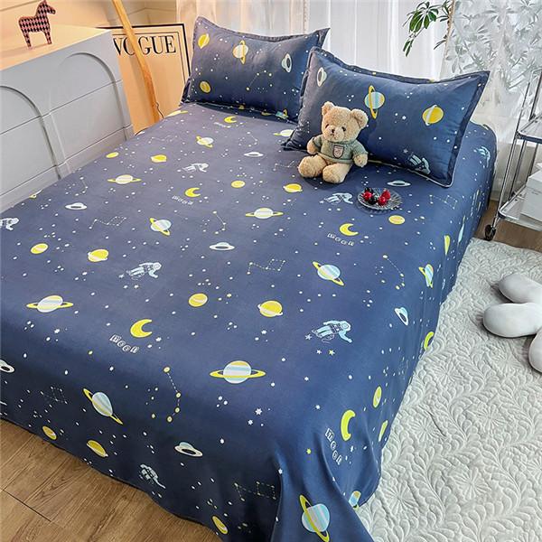 Модная хлопковая простыня с принтом, покрывало, благоприятное для кожи, моющееся одеяло, покрывало, наматрасник  (Нет наволочки)