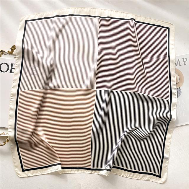 Шелковый квадратный шарф для женщин, шейный платок, женские повязки для волос, ленточная повязка на голову, роскошная шаль, атласный хиджаб, модные накидки, бандана