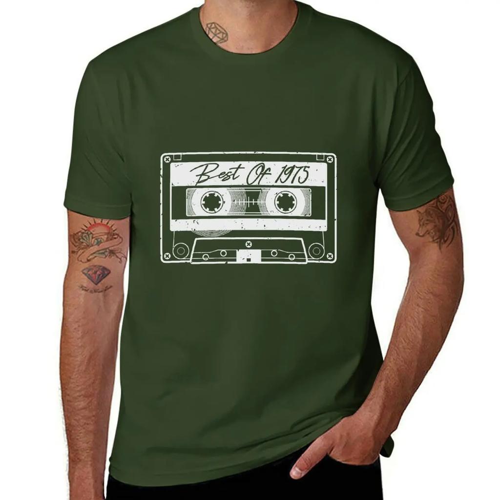 Cassette Tape Best Of 1975 TShirt vintage anime shirt tops vintage cotton graphic tees men clothing