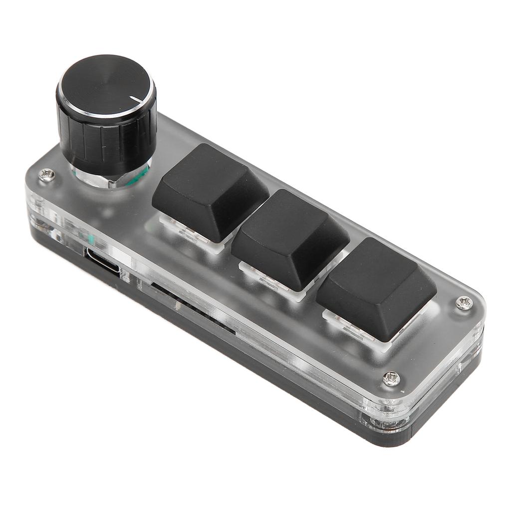 Mini Custom Keyboard 3 Keys Red Switch Shortcuts Plug and Play RGB Backlit Programming Macro Keyboard for PC Laptop