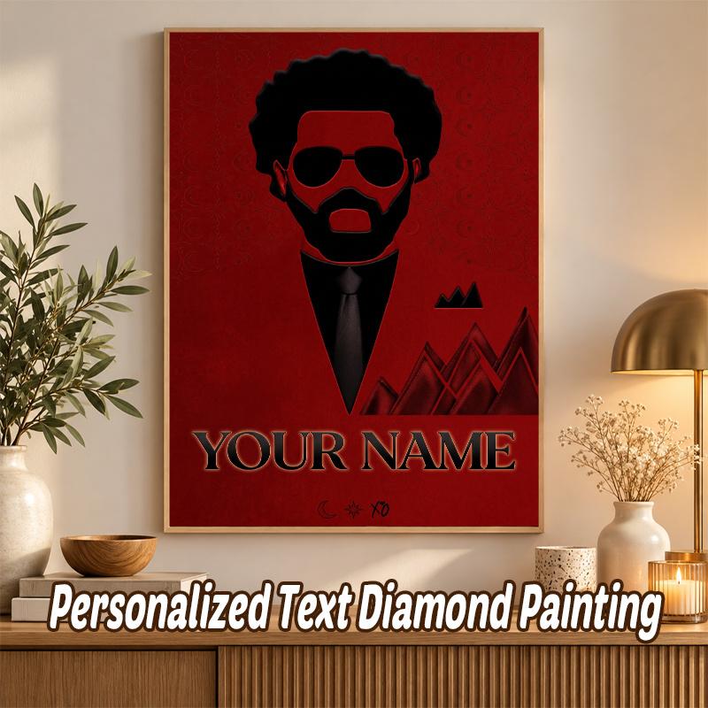 The Weeknd Custom Name Text 5D Diamond Painting Kit DIY Full Drill Diamond Art Decoration