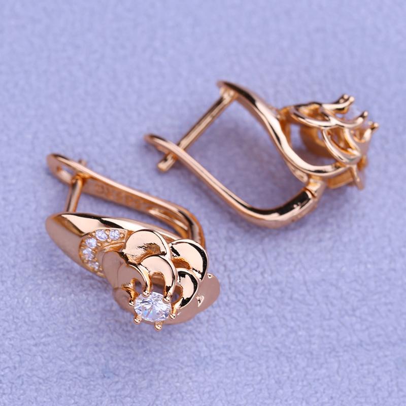 MINTHA Clip Earrings Trendy Fashion Jewelry Cubic Zirconia Earrings For Women Flower Rose Gold Color Earrings