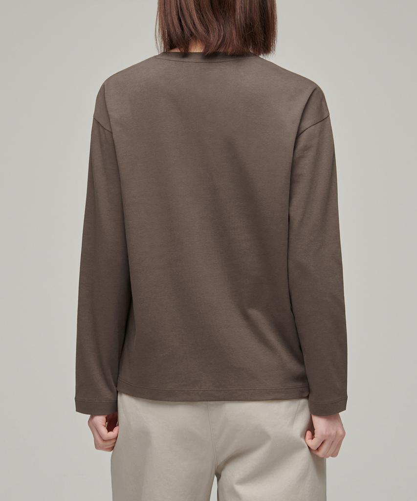 MUSINSA STANDARD WOMAN Women'S Relaxed Crew Neck Long Sleeve T-Shirt [Toffee Brown]