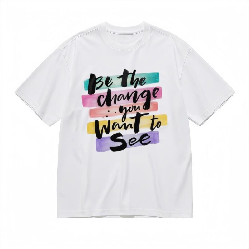 Women's Breathable Classic T-Shirt Mens Womens Tees Top Rainbow Stripes Inspirational Quote Design
