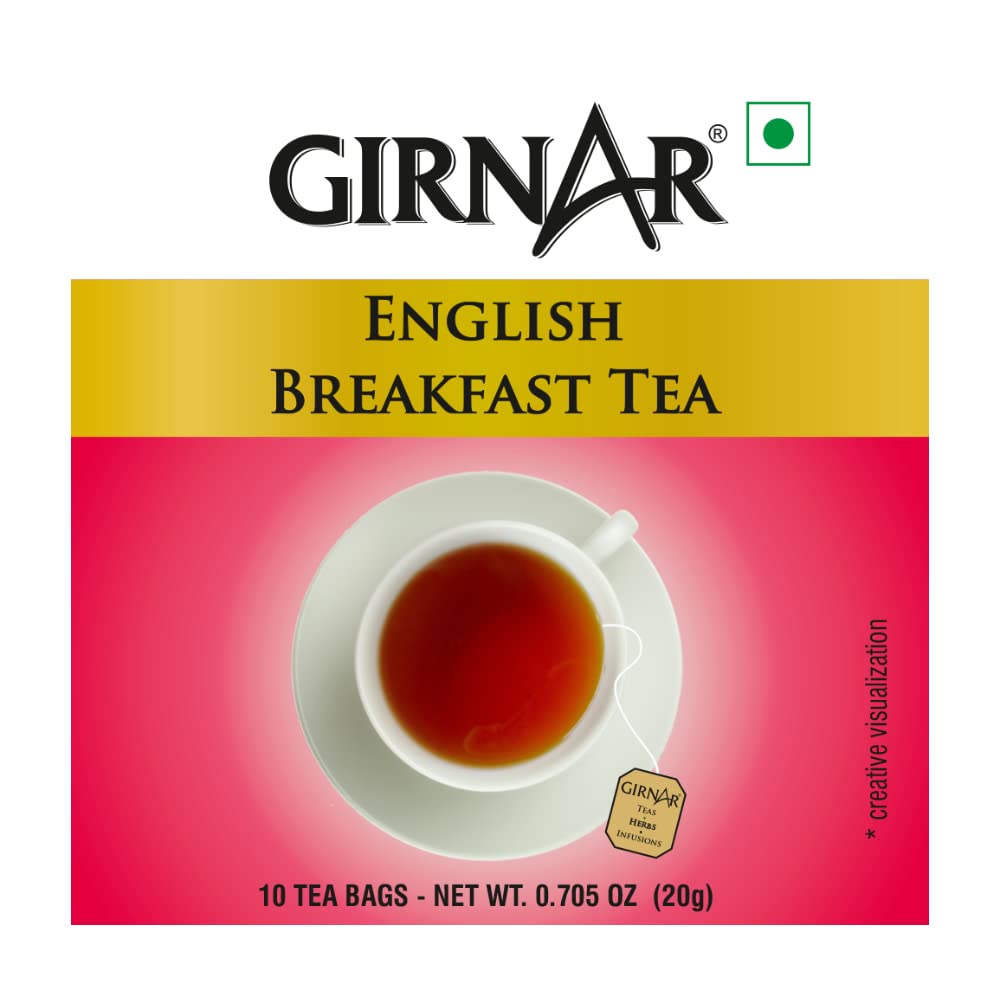 Girnar English Breakfast Черный чай в пакетиках Насыщенный Полнотелый Утренний напиток Классический Крепкий чай 10 чайных пакетиков