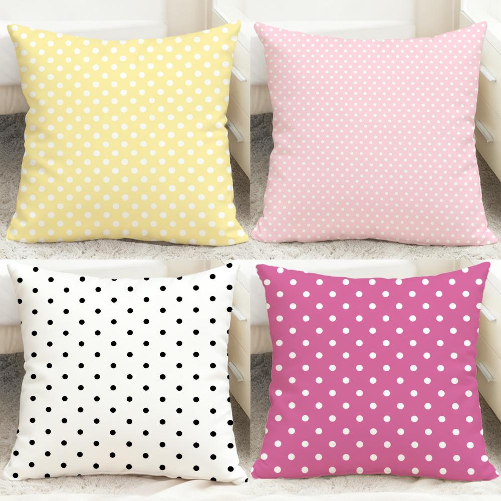 Polka Dots Cushion Cover Comfortable Reversible Pillow Cover Ideal for Car Sofa Bedroom Beyond