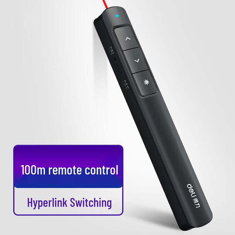 Deli 2808PL Rechargeable Wireless PPT Presenter with Red Laser