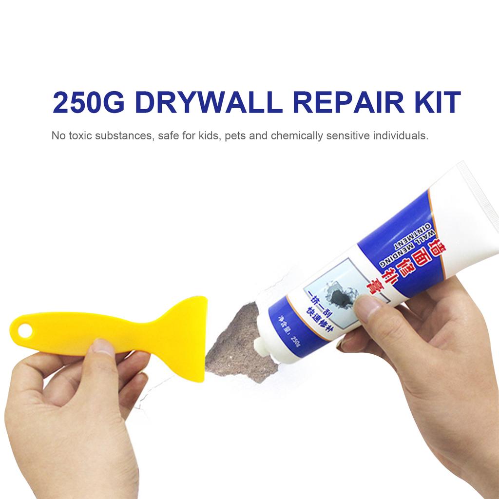 250g Drywall Repair Kit Wall Mending Agent Scraper Surface Repair Cream Instant Wall Plaster Repair Paste to Cover Holes Cracks Graffiti
