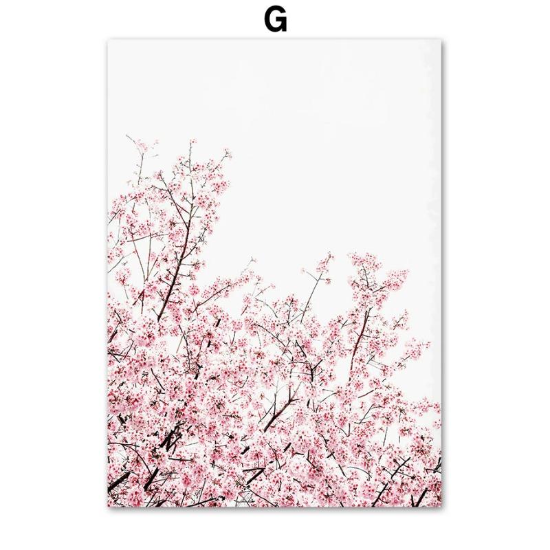 Розовое кафе «Парижская башня» Сакура Роза Настенное искусство Холст Живопись Скандинавские Пейзажные Постеры Принты Картина Для Декора Гостиной