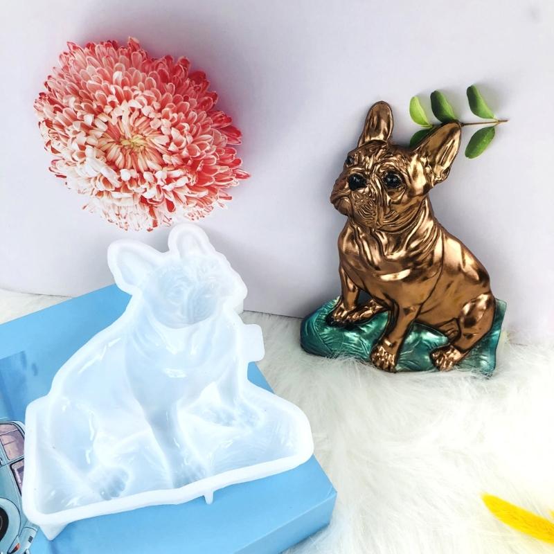 Силиконовые формы для собак, 3D смоляная форма для животных, большая статуя собаки, форма для литья из эпоксидной смолы для настенных подвесных дверей, домашний декор