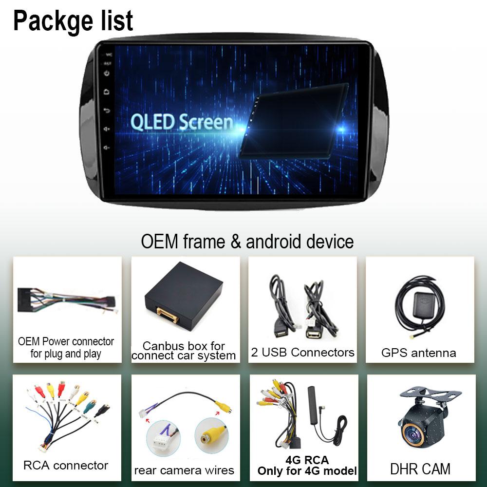 Android 14 для Mercedes Benz Smart Fortwo 3 C453 A453 W453 2014-2020 Автомобильный радиоприемник стерео мультимедийный плеер навигация GPS 5G WIFI