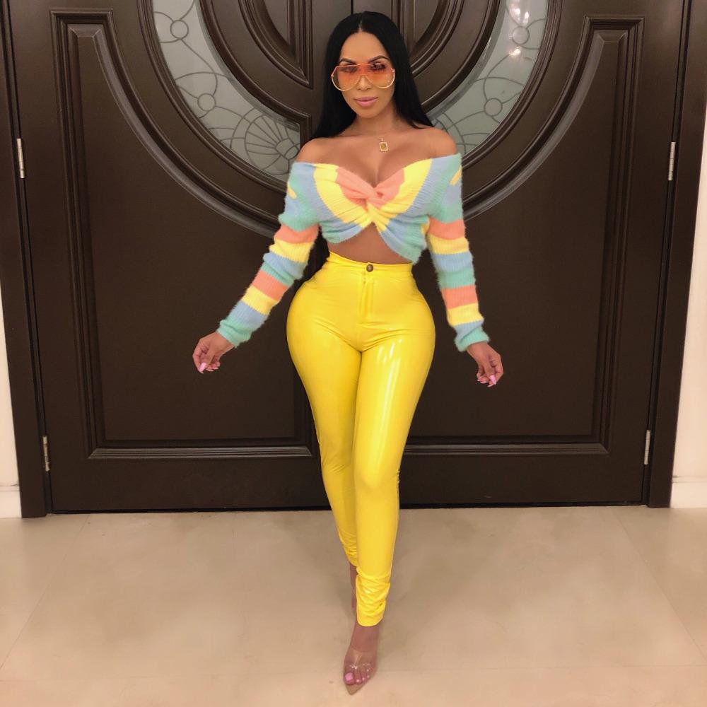 Женские брюки из искусственной кожи из латекса, брюки с пуш-ап, узкие брюки с высокой талией, осень-зима, однотонные сексуальные брюки, женские