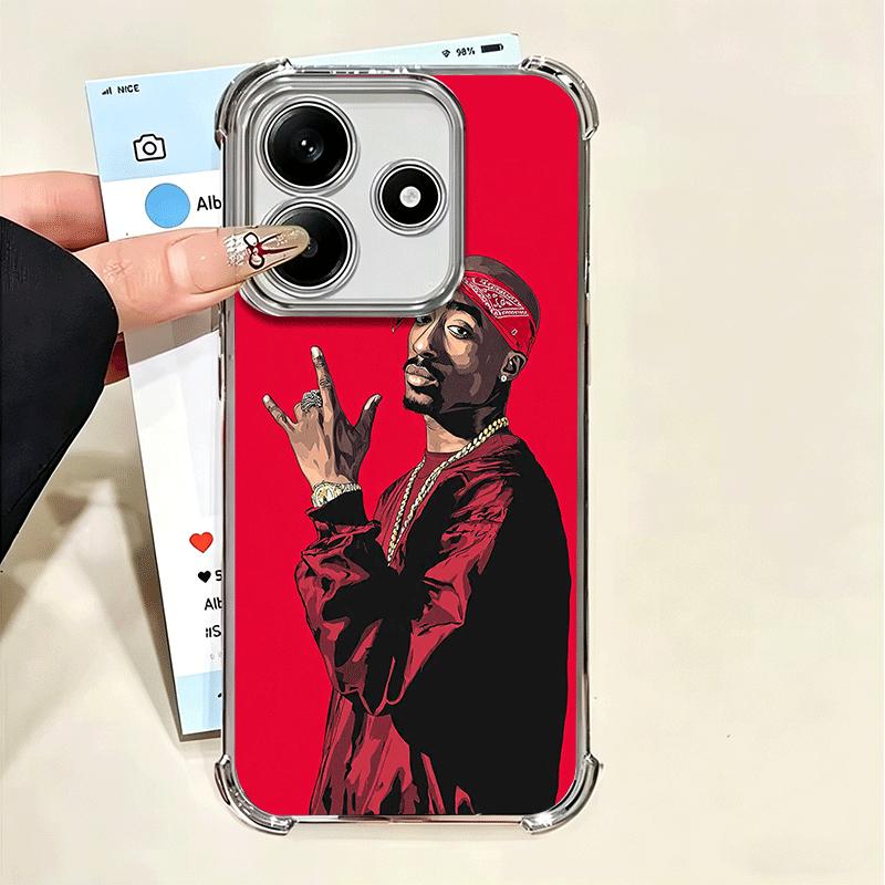 Рэпер 2pac Певец Тупак Мягкий чехол для телефона для Xiaomi Poco X7 X8 Pro Max X6 X5 X3 F8 Ultra F7 M8 M7 M5S Redmi 15C 15A 15 14C 13C 1