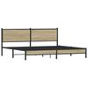 Metal Bed Frame without Mattress Sonoma Oak Finish 193 x 203 cm