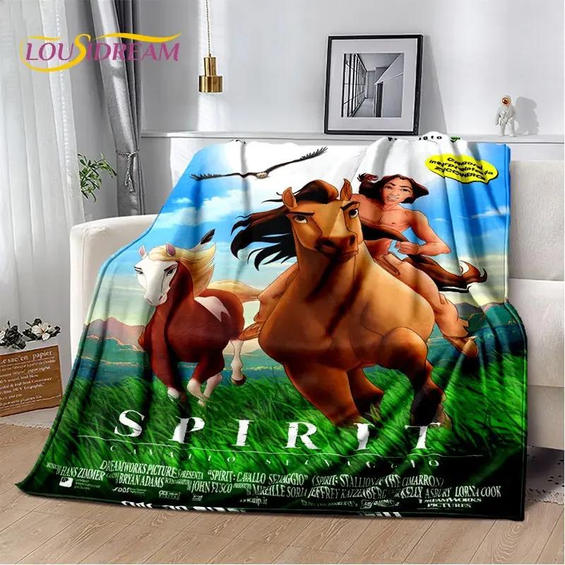 Мягкое плюшевое одеяло с героями мультфильмов Spirit Riding Free Horses, фланелевое одеяло, одеяло для гостиной, спальни, кровати, дивана, чехол для пикника