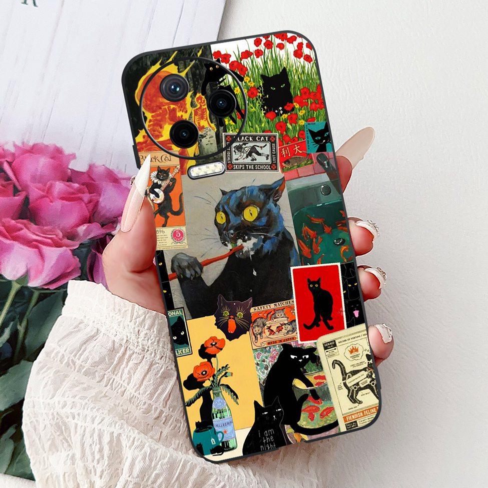 Для Infinix Note 12 Pro 4G Чехол X676B Силиконовый Милый Кот Модные Цветы Расписная Крышка Для Телефона Inifnix Note 12 Pro Чехол-Бампер