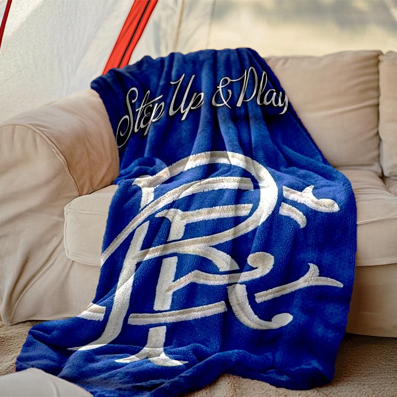[1pc Rangers FC Blanket] All-Season Blanket - Cozy Blanket for Sofa Couch Home Decoration, Digital Printed Nap Blanket